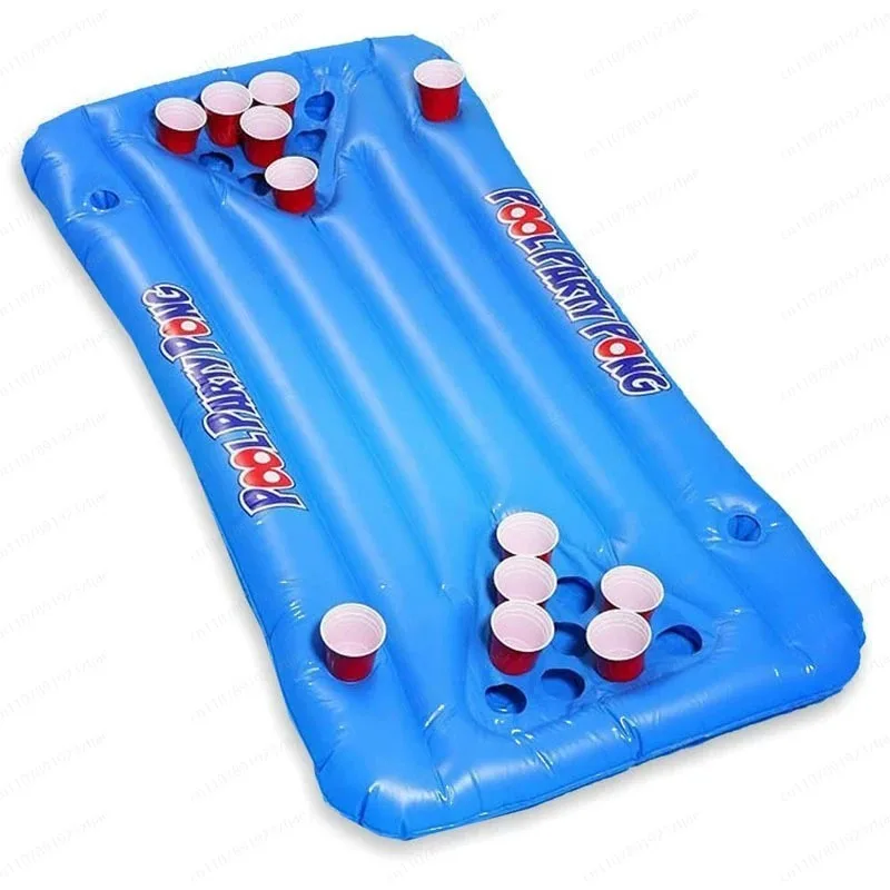Multifunctional Inflatable PVC Floating Bed – Cup Holder Pool Float Mat & Drink Raft for Adult Leisure