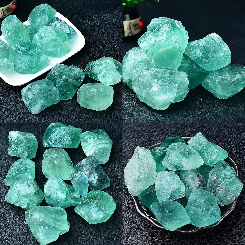 Natural Green Fluorite Crystal Stones Minerals Landscape Rock Specimen Mineral Decorative Bulk Irregular Shape Stone Home Decor