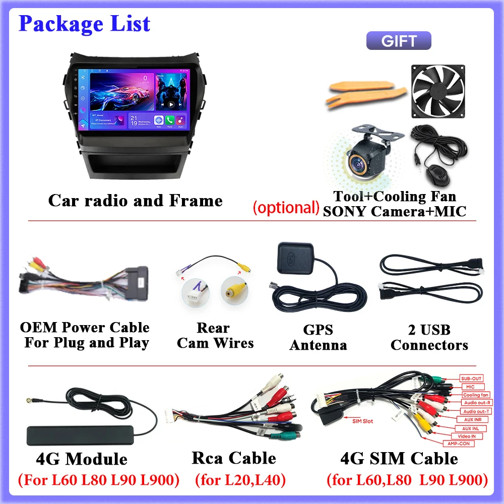 Android 15 Car Radio For Hyundai Santa Fe 3 IX45 2013 2014 2015 2016 2017 DSP Stereo Car Monitor No 2din 2k Autoradio No 2din BT