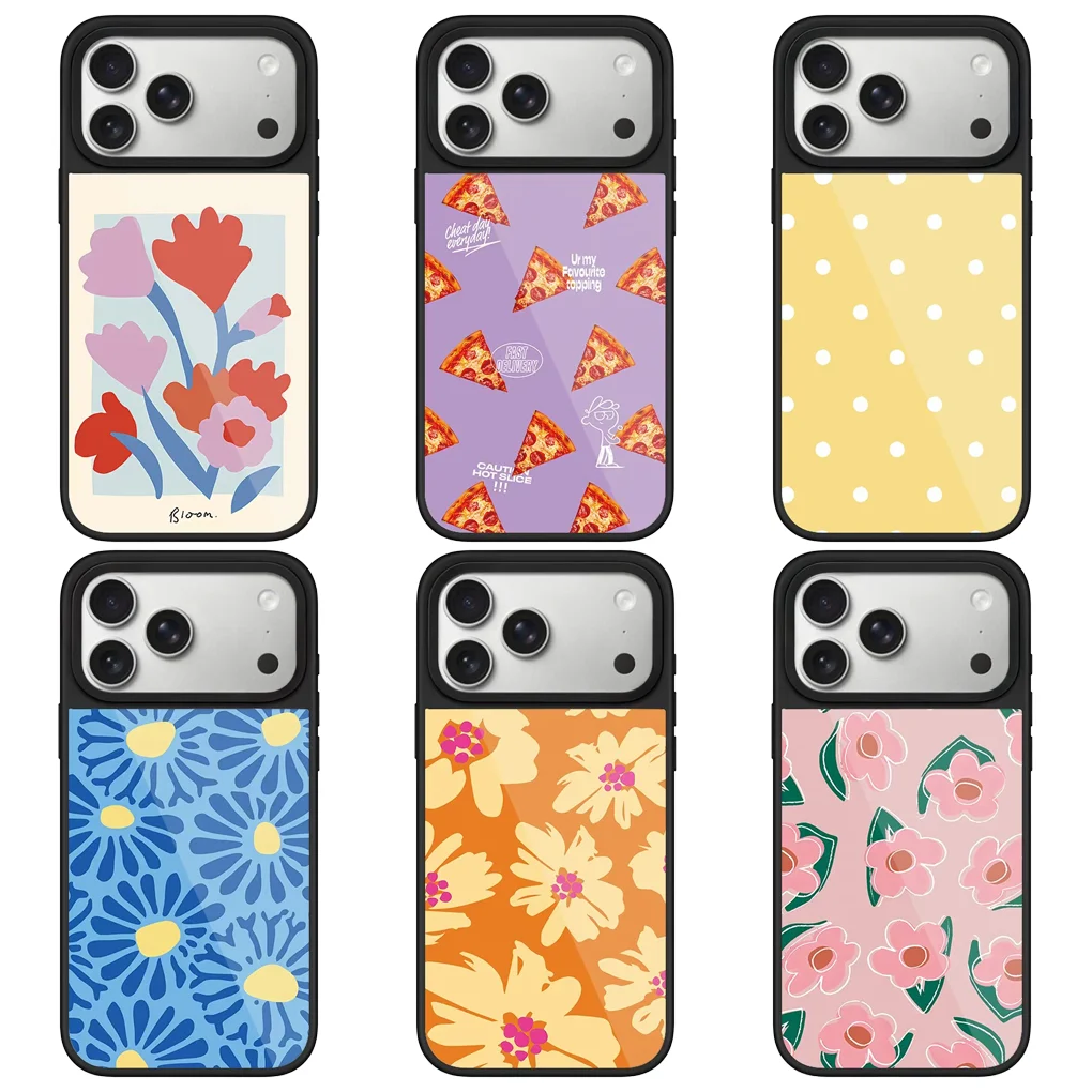 

Colorful Flower Bloom Glaze Glossy Phone Cover For IPhone 12 13 14 15 16 17 Pro Max Case For IPhone 17 Air