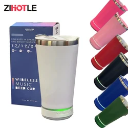 ZIHOTLE Stainless Steel Beer Glass Bluetooth Speaker Portable Coffee Cups Outdoor Car Ice Cup with Bottle Opener Copo Com Som