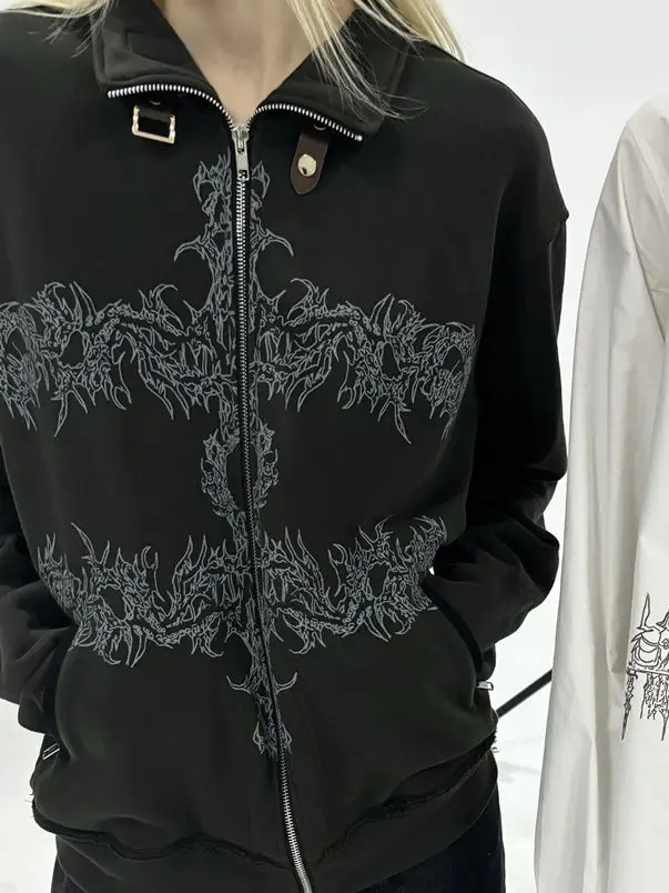 

Onalippa 2025: толстовка с воротником-стойкой и трехмерной пряжкой, персонализированный свитшот с дизайном, кардиган унисекс с принтом Sense, верхняя куртка