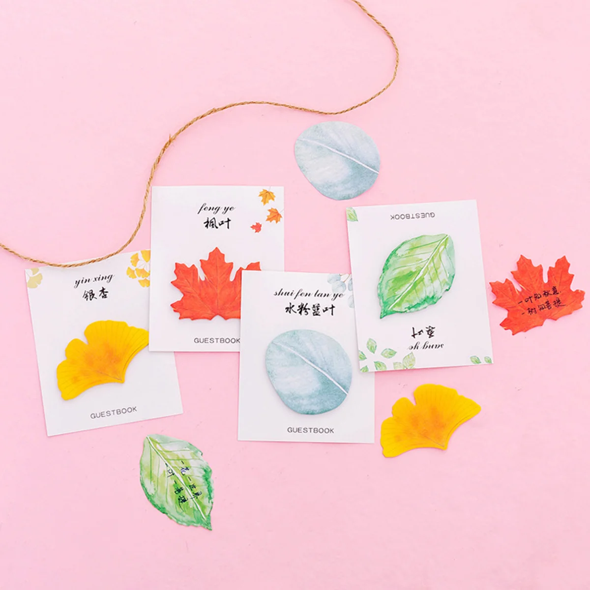 112 Pcs Creative Stickers Beautiful Leaf Message Memo School Memorandum Portable