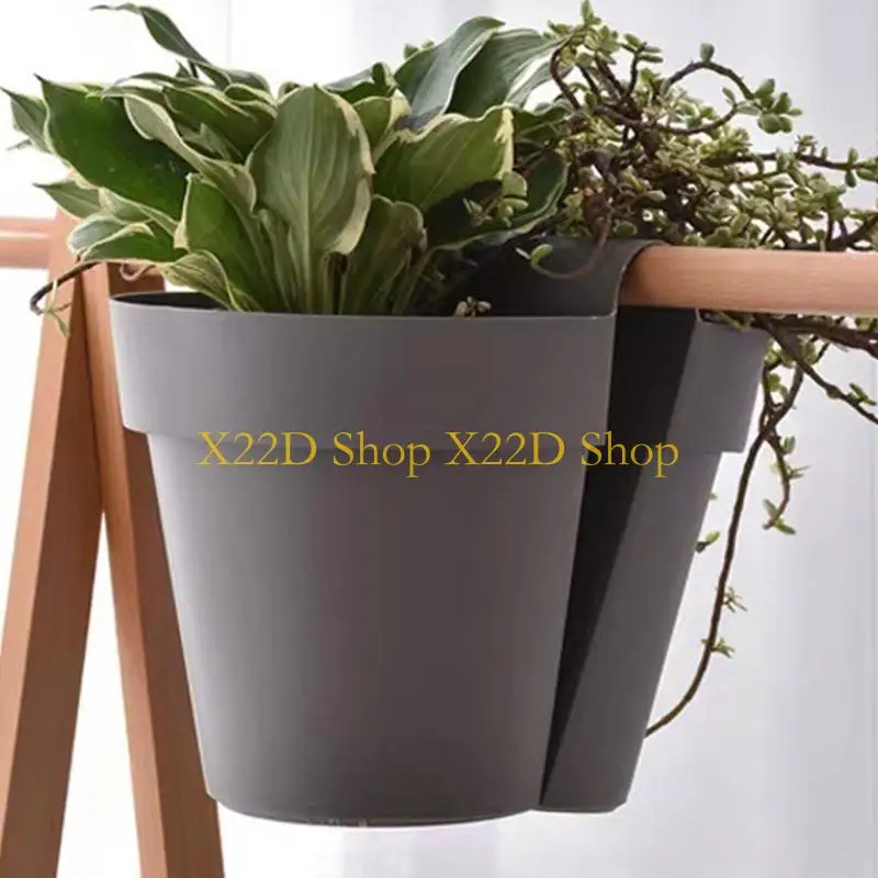 

X22D двухсторонняя подвесная рейка для цветов, цветочный горшок, оконная коробка, перила, плантатор с дренажными отверстиями для