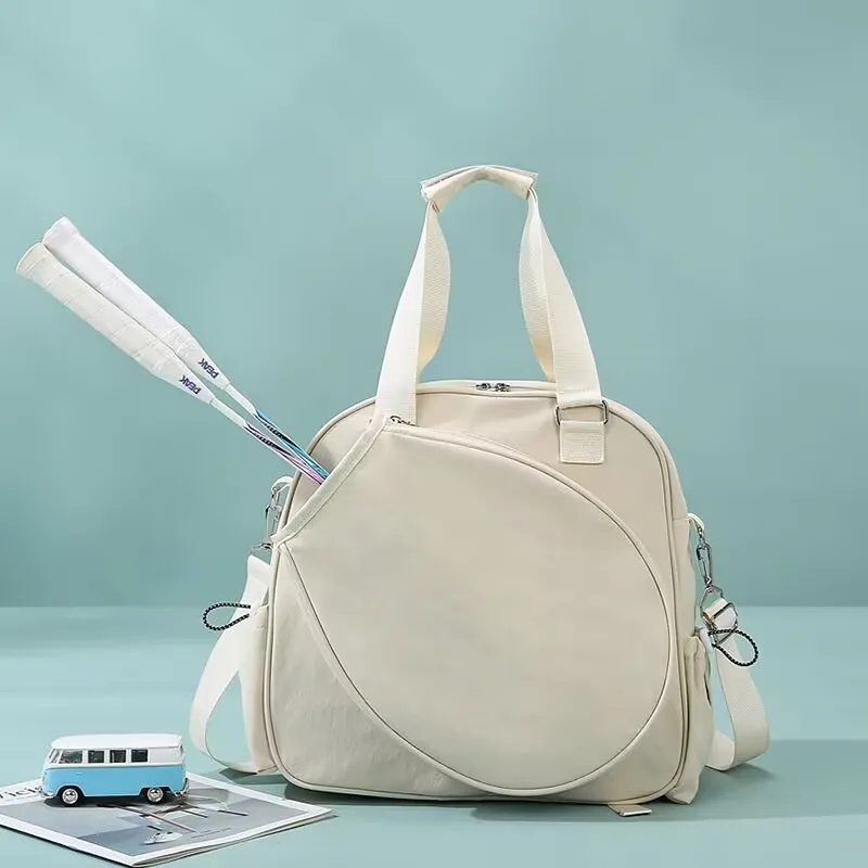 عالية الجودة المرأة سعة كبيرة سستة مضرب تنس حبال الرياضة مبطن حقيبة كرة البيسبول سعة كبيرة حقيبة القماش الخشن #1