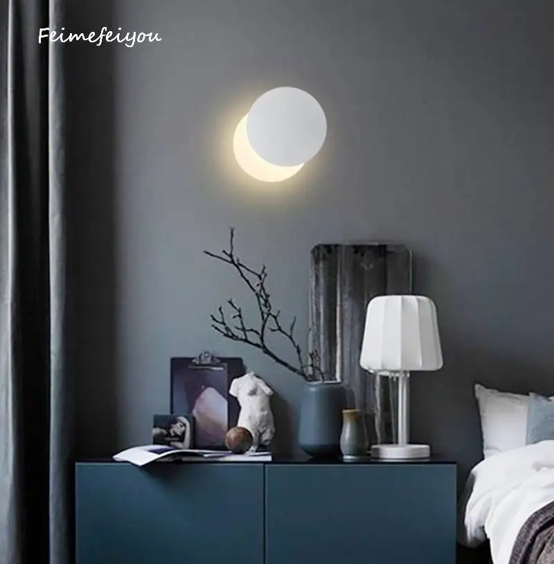 Feimefeiyou Nordic modern art solar eclipse wall lamp stair aisle corridor background wall bedroom bedside wall round LED lamp