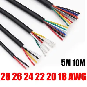 Bilashmart 12V Automotive Cable 2 3 4 5 6 7 8 9 10 Core Flexible Electronic Audio Wire DIY Solar Project LED Strip Lighting Speaker