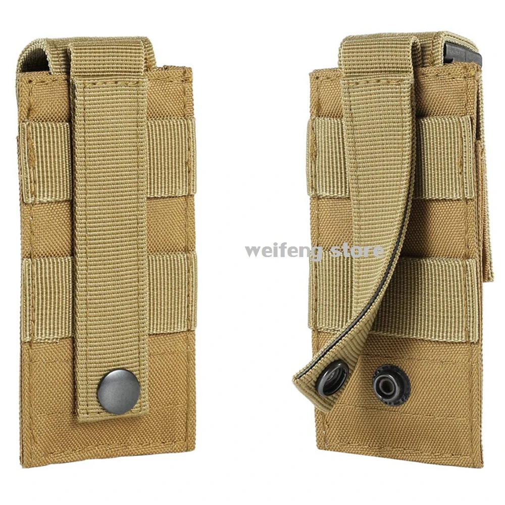 Tactical Molle Single Magazine Pouch 9mm Mag Holster Universal Pistol Mag Holster for Glock 17 19 M9 P226 Hunting Gear