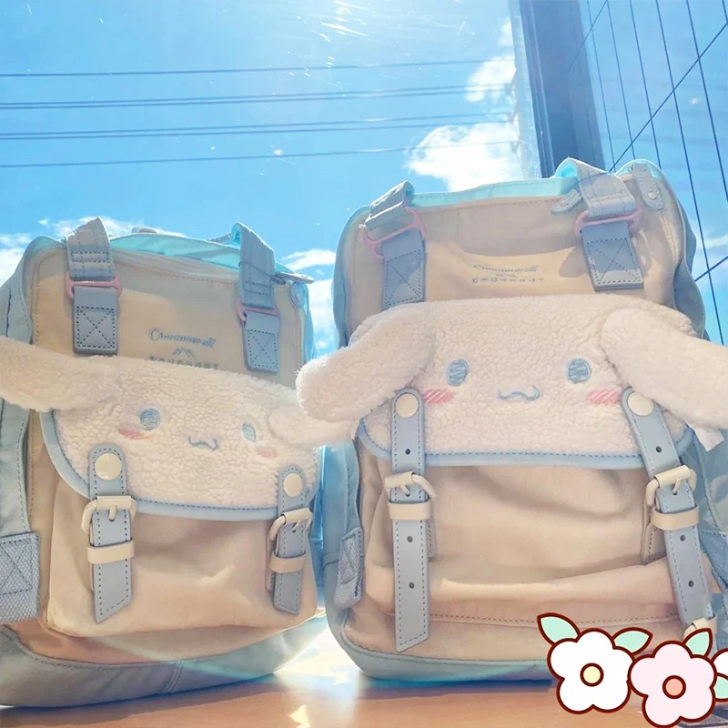 

Kawaii Sanrio Backpack Cinnamoroll Anime Cartoon Cute Student Book Learn Stationery Storage Schoolbag Travel Toys Girls Gifts