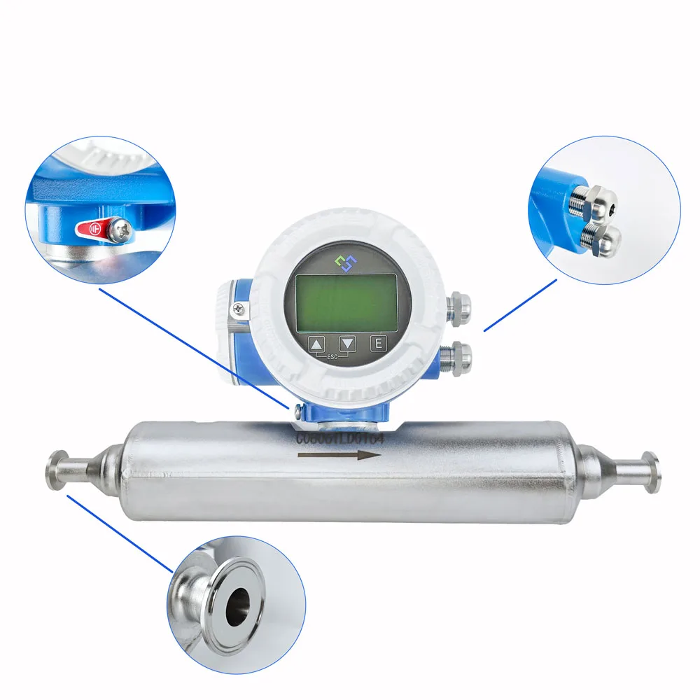 Anti-Fouling Digital Stainless Steel Coriolis Flow Meter With High Accuracy For Oil Fluid Slurry Measurement Mining Applications