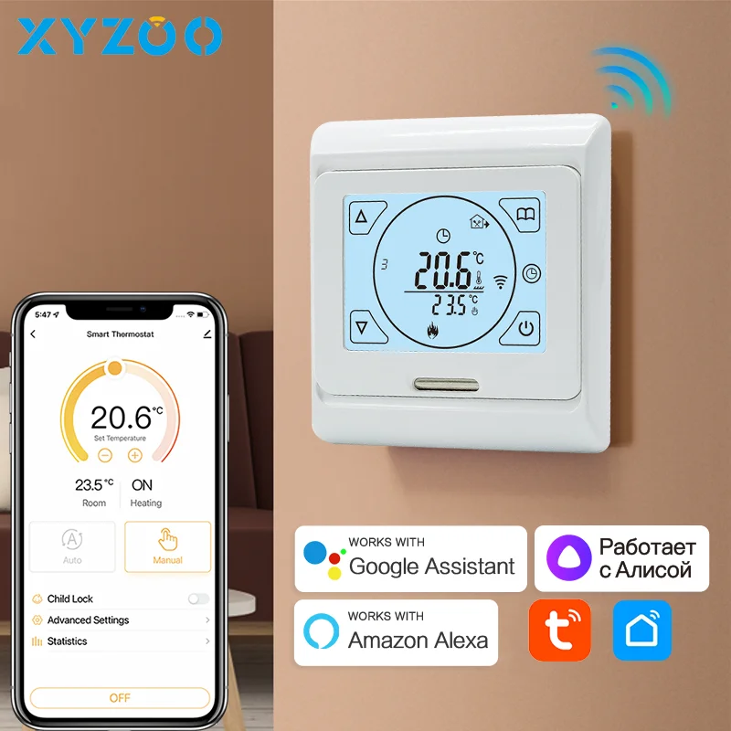 WiFi Thermostat Tuya Smart Home Thermoregulator Boiler/Electric/Floor Water Heating Temperature Controller Alice Alexa Google