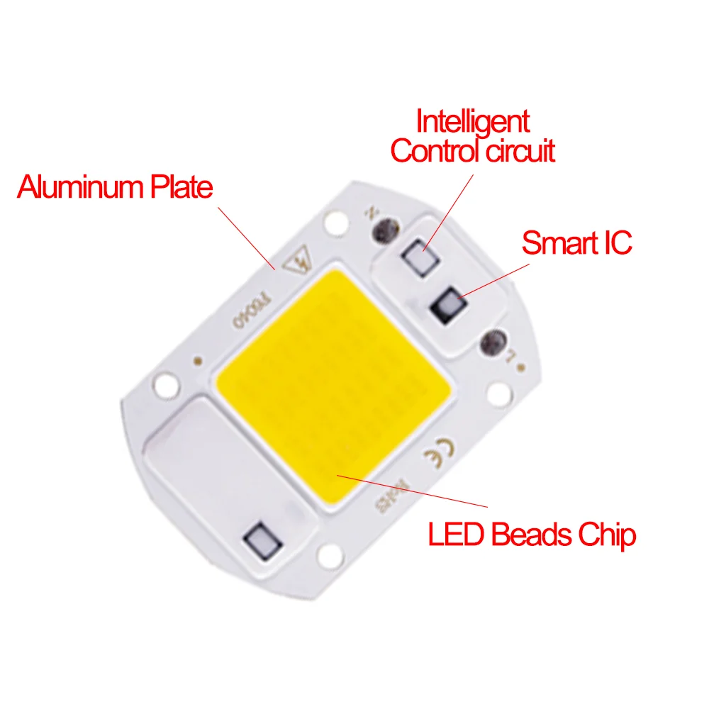 LED Chip 20W 30W 50W AC 220V Smart IC No Need Driver COB chip light DIY Lampada floodlight spotlight COB LED Lamp Bead lighting