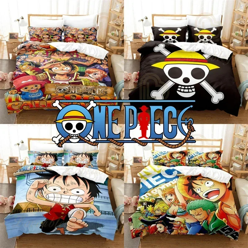 Roronoa Zoro Jinbe 3-teiliges Bettwäsche-Set, einteilig, Nami-Kinder-Bettbezug, Steppdecke, Kissenbezug, Doppelbett, Schlafzimmer, Bettwäsche, Dekoration