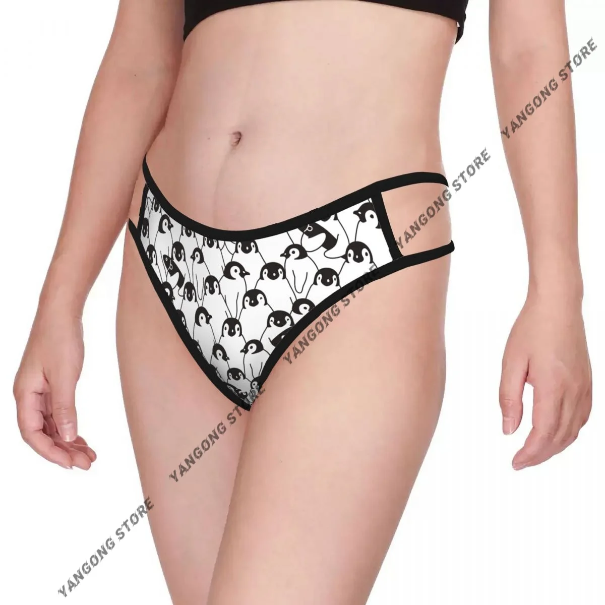 

Women's Thongs Sexy Underwear Cute Penguin Pattern Low Waist G-string T-Back Female Pants