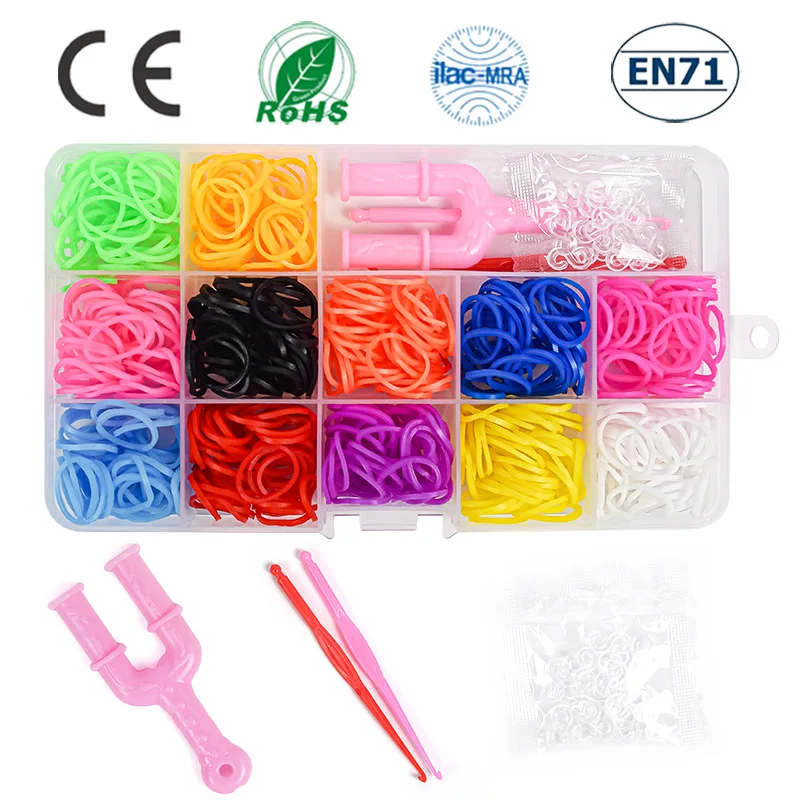 Elastic Rubber Bands DIY Tool Set Colorful Weave Machine Bracelet Handicraft Kit Girl Gift Kids Toys for Children 7 8 10 Years