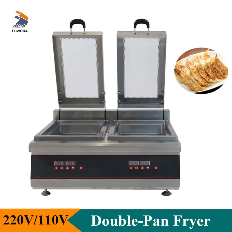 

Commercial Dumplings Buns Gyoza Frying Machine With Stainless steel or Glass Cover Digital Display Panel Electric Food Fryer
