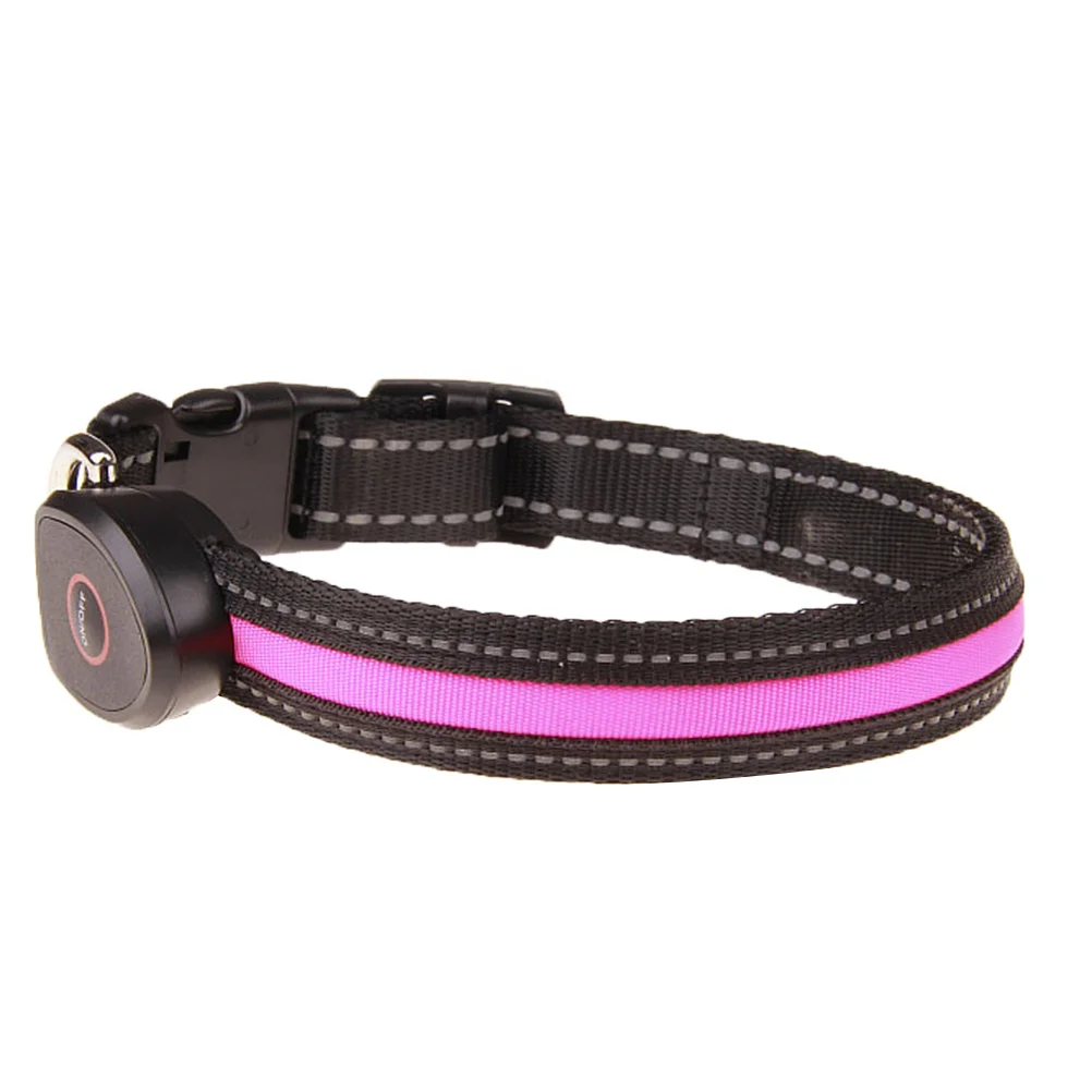 

Glowing Dog Collar with LED Lights USB Charging Night Visibility Safety Pet Necklace for Lost Dog Tracking in Darkness Size L