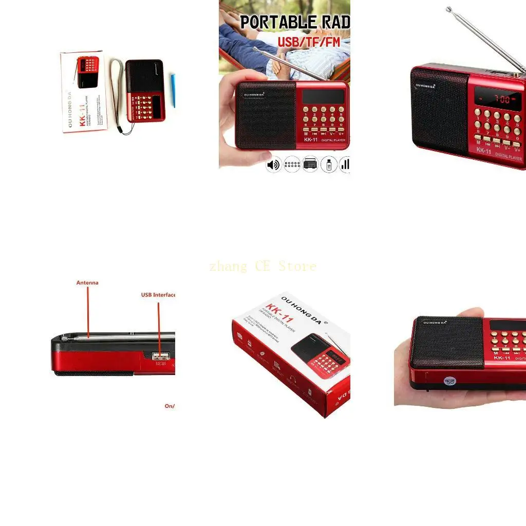 M5TD دائم FM قابلة للشحن صغير في الهواء الطلق مكبر صوت صغير راديو محمول رقمي محمول رقمي FM USB TF مشغل MP3 مكبر الصوت #1