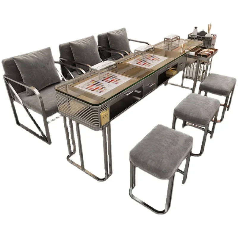 

Серый стеклянный стол для ногтей, маникюрный стол, необычное косметическое оборудование для студии красоты, маникюр, мебель для салона красоты Tisch Klapptisch