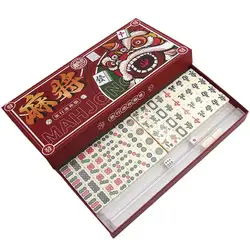 144Pcs Mini Mahjong Game Set Traditional Version Family Leisure Board Game Supplies For Party Playing Compact Gift