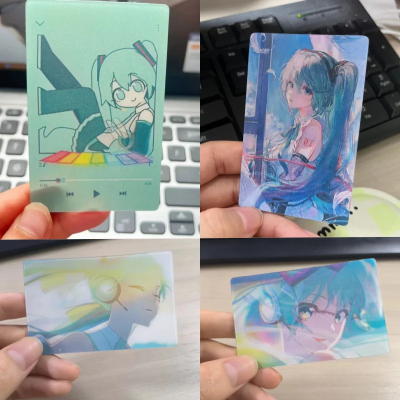 4PCS Anime Hatsune Miku Lenticular Card 3D Flip Motion Photo Card Vocaloid Collectible Lomo Card Fans Gift