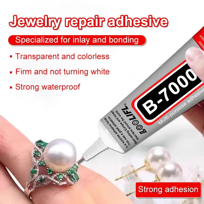 Colas B7000: Alta elasticidad, unión transparente para joyas, artesanías, etc.