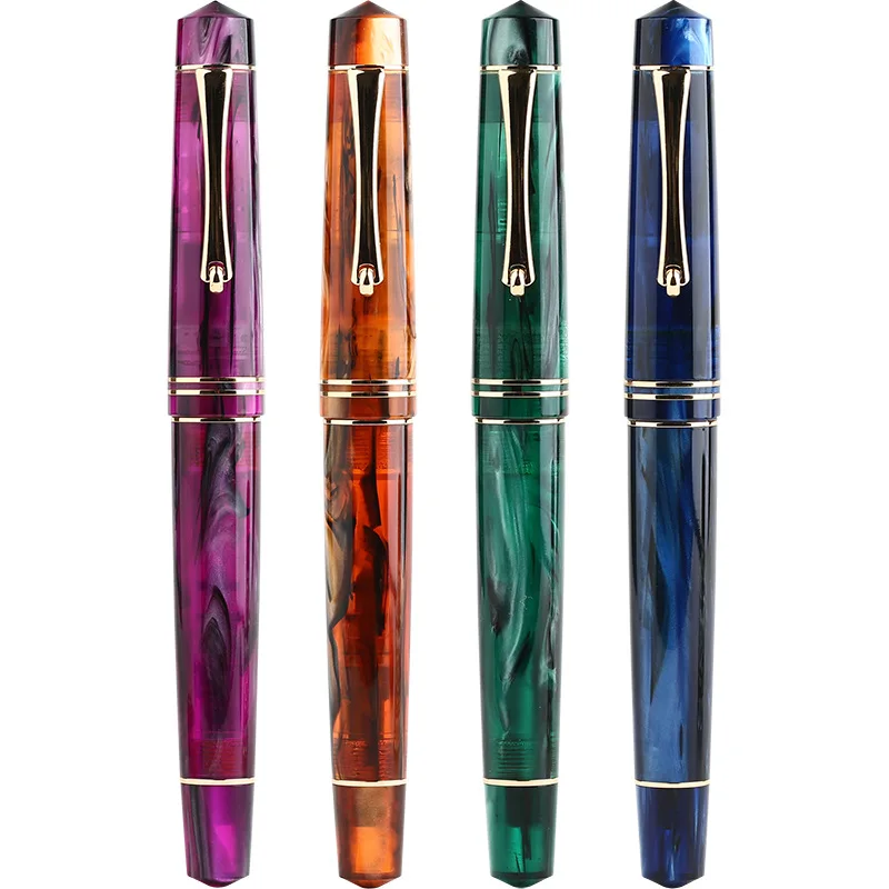 

Majohn m800 Fountain Pen Resin ink pens with Golden Clip 0.5mm F Nib business Office School Writing supplies Stationery Gift Pen