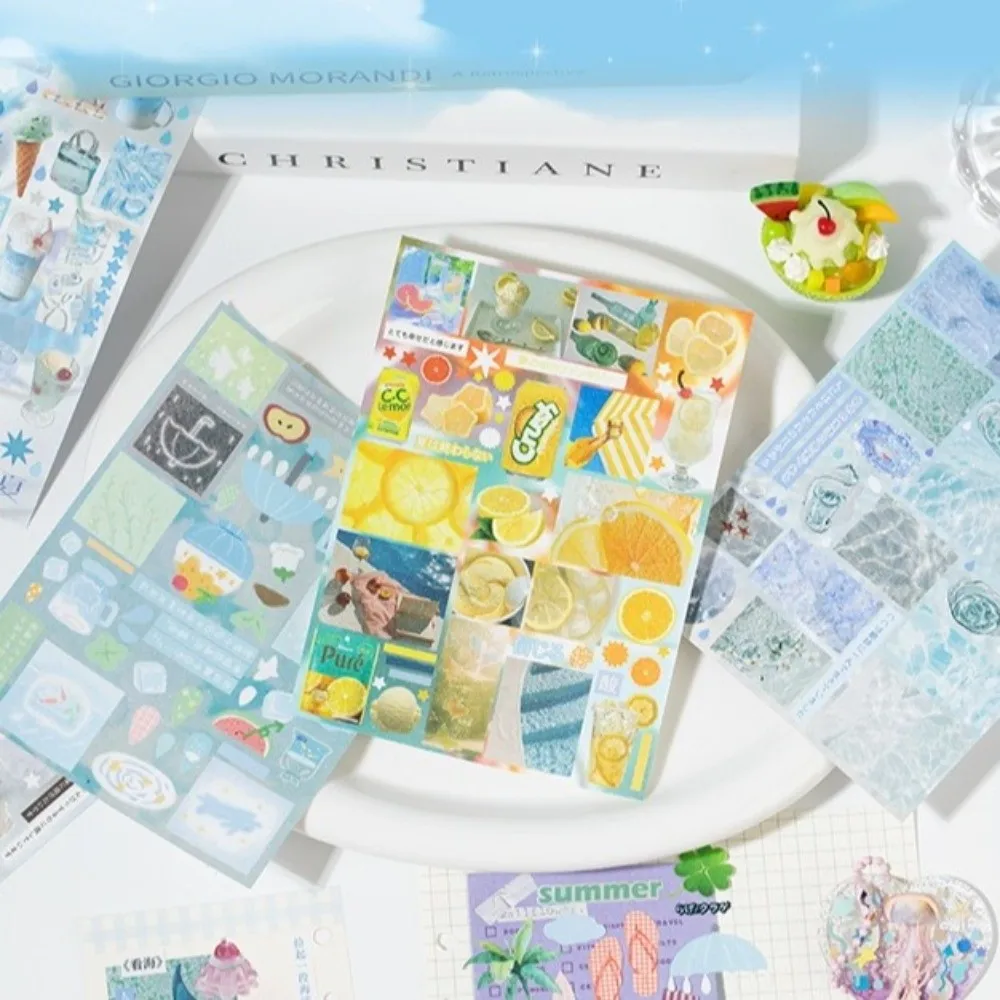 Cute Die-cut 3D Sticker Book Collage Material Cut Film Coil Decorative Stickers Cartoon Style Wind-Cut Film Die-cut Stickers