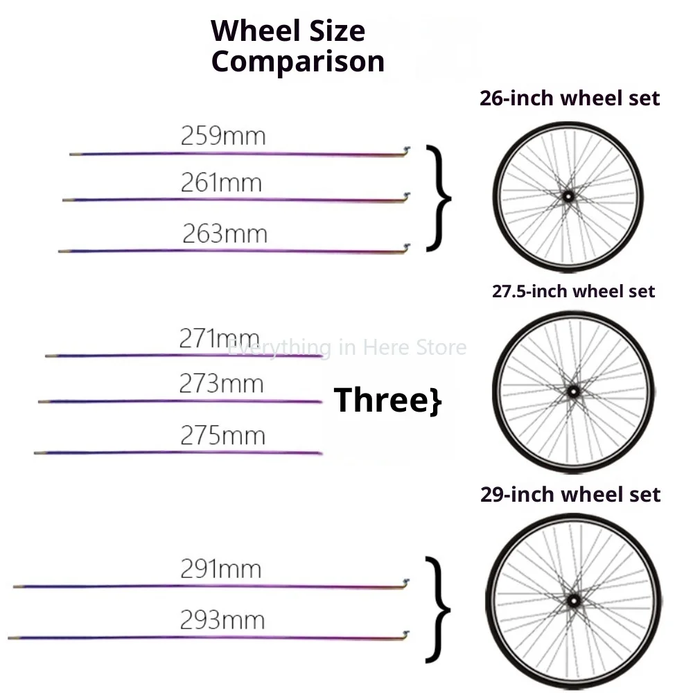 

Bicycle Spokes with Nipples for 26/27.5/29 Inch Wheel MTB Road Bike Stainless Steel Iridescent Bike Spokes Replacement Parts