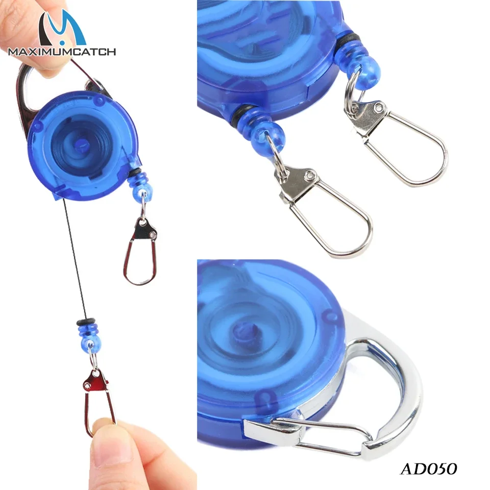 MAXCATCH Fliegenfischen Zinger Retractor Retractable Reel Badge Holder Steel Cord Recoil Stopper Extractor Tool Holder – Detail 16