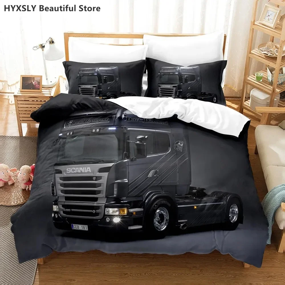 3D Truck Bedding Set Queen Bedding Duvet Cover Set Bedding Set Bed Cover Queen Bedroom Bed Cover Car Polyester Quilt