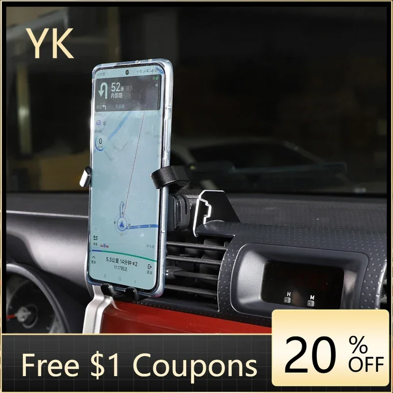 

For Toyota FJ Cruiser 2007-21 Car Central Control Air Outlet Mobile Phone Holder GPS Navigation Bracket Interior Car Accessories