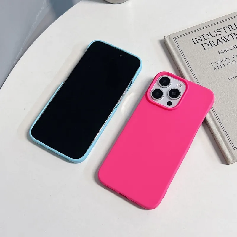 الأصلي الفلورسنت السائل غطاء من السيليكون آيفون 17 الهواء 16 15 14 13 12 11 برو ماكس زائد XS XR X ماتي غطاء التبريد بدون إطار