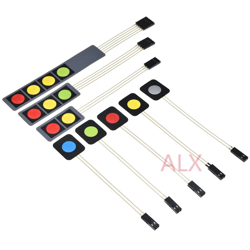 2/5/10Pcs Matrix Membrane Switch Keypad 1/2/3/4 Key Red Green Gray Yellow Keyboard Board for Arduino DIY Single Key