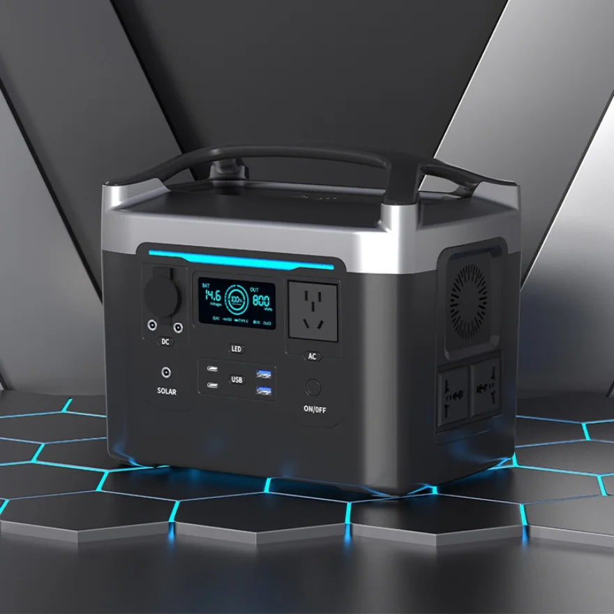 Portable Power Station 500w Outlets Led Flashlight Fast Charging Silent Solar Generator with Ac/dc/usb Output for Camping