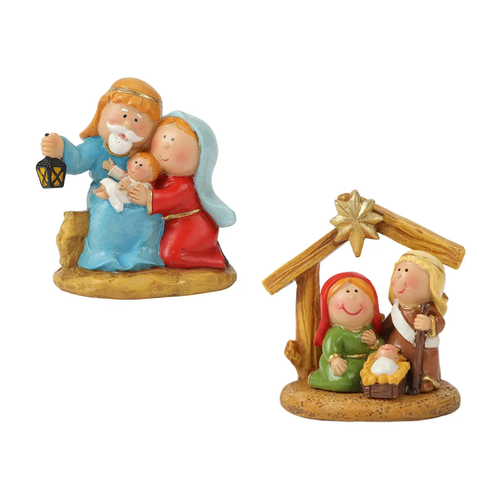 Nativity Scene Figurine Decoration Gift Jesus Mary Joseph Figurines for Housewarming Shelf Christmas Gift