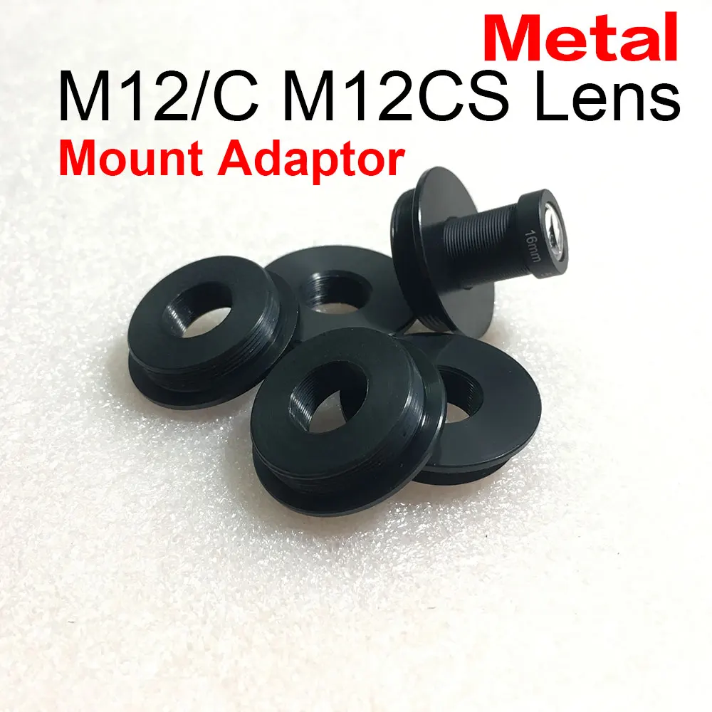 Adaptador de montaje de lente de Metal M12/C M12/CS, anillo convertidor de adaptador de montaje de aleación de Zinc M12 a C CS para cámara CCTV de seguridad