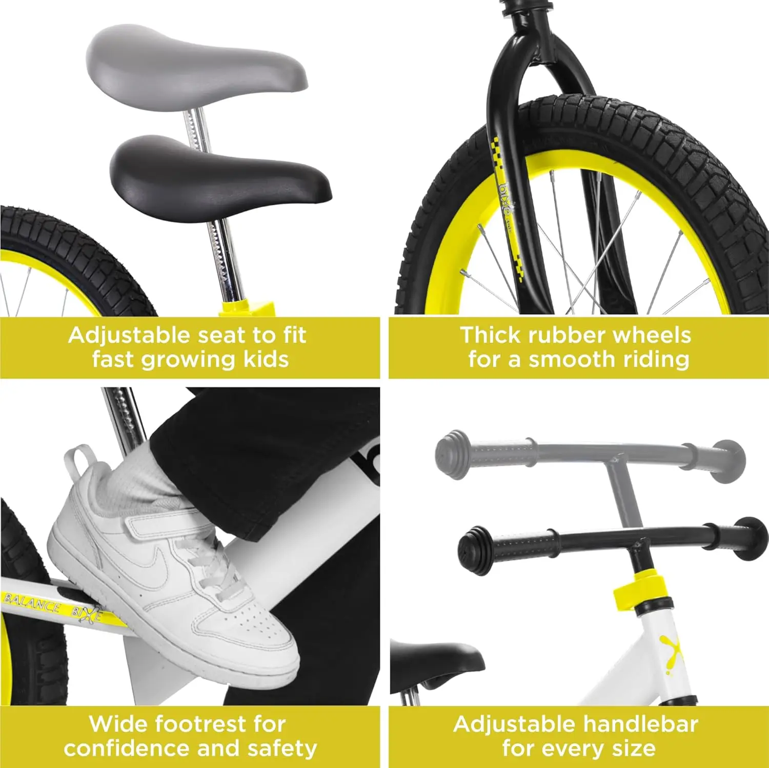 Rowerek biegowy Bixe: dla duże dzieci w wieku 4, 5, 6, 7, 8 i 9 lat-rower treningowy bez pedału | 16 calowe koło