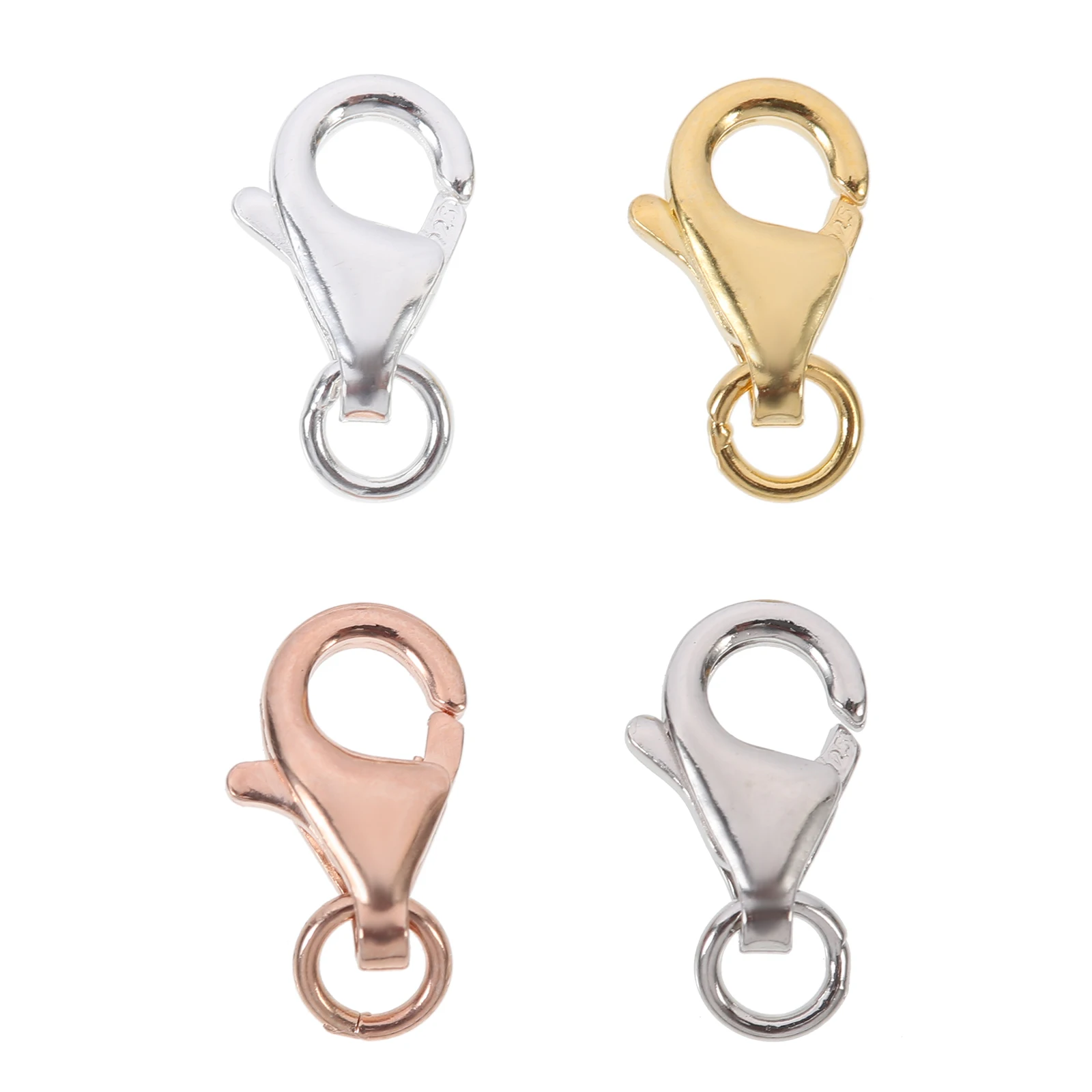 

4 set 4 Sets Lobster Clasps For Jewelry Making Silver Material Diy Necklace Buckles Bracelets Connecting Buckle Handmade Jewelry