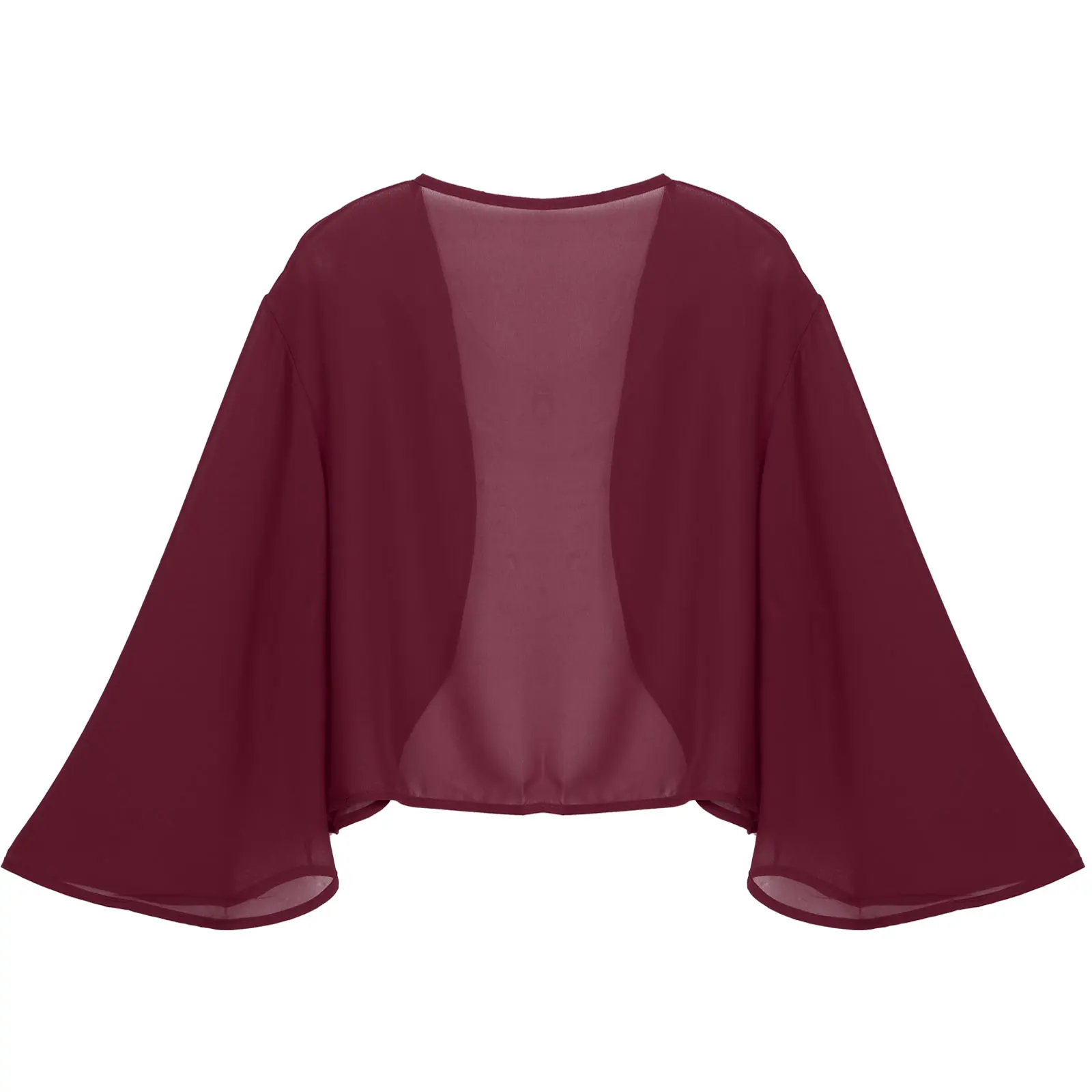 Dames 3/4 Mouw Chiffon Vest Bolero Elegante Zomer Dames Bruiloft Wraps Shrug Bruid Bolero Lange Sjaal Avond Cover Up