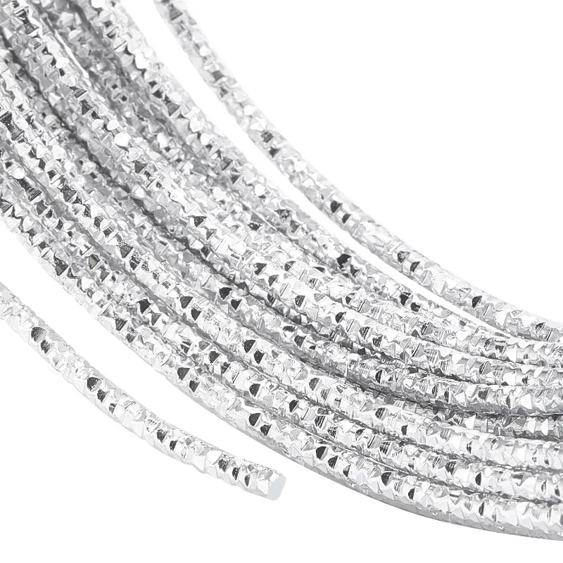 12 Gauge 33 Feet Textured Silver Wire Diamond Cut Aluminum Craft Wire for Ornaments Making and Other Jewelry Craft Work