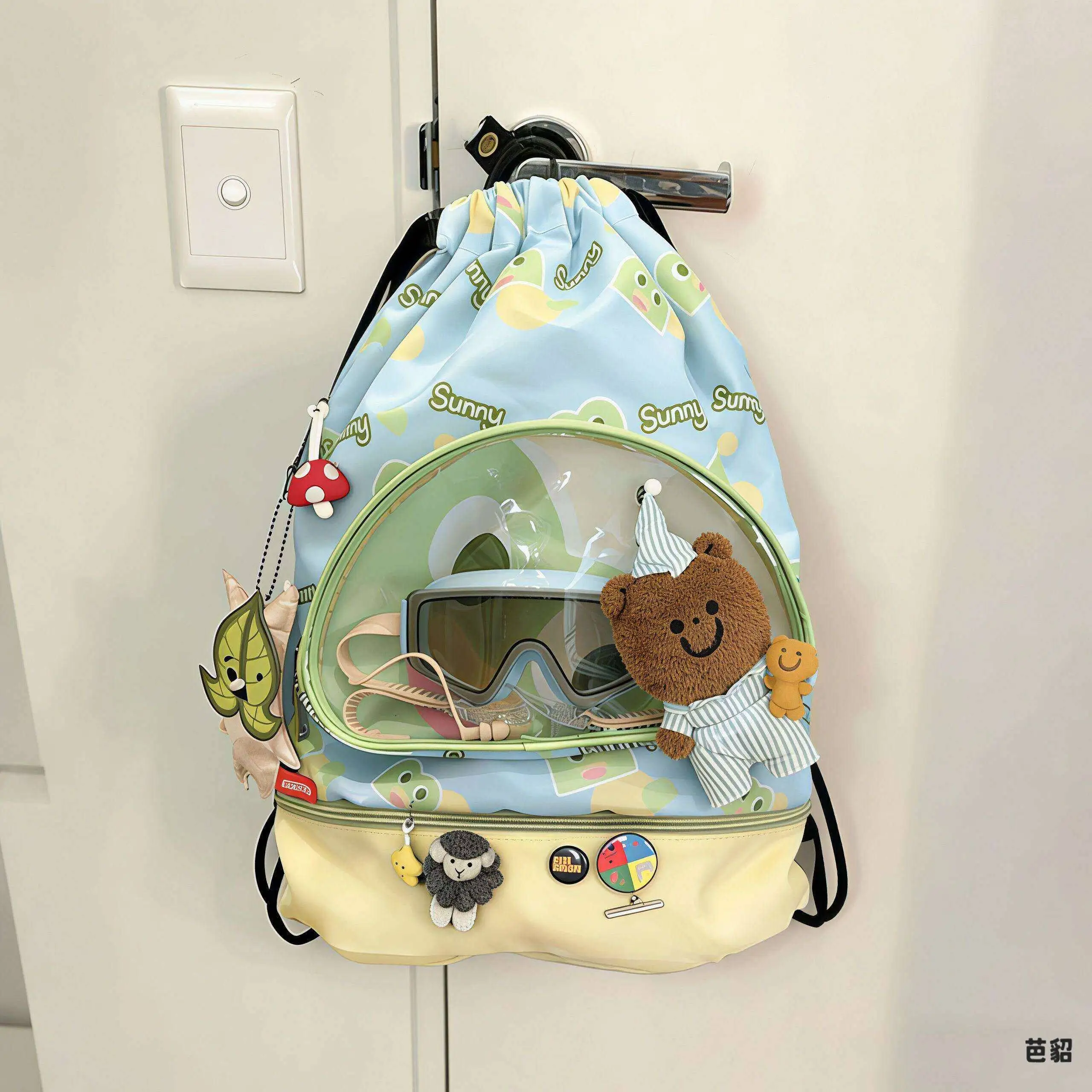 

Waterproof Swimming Bag Separate Wet And Dry with Shoe Compartment Children's Sports Backpack Fitness Bag Girls Swimsuit Stor...