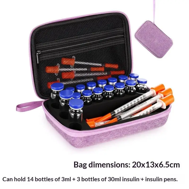 EVA Portable Insulin Vials Storage Case Resistant Waterproof Insulin Organizer Diabetics-Large Capacity Protector Storage Boxes