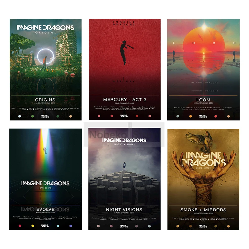 Alternative Rock Band Imagine Dragons Album Cover Poster Pop Music Prints Canvas Wall Art Pictures Room Home Music Decoration