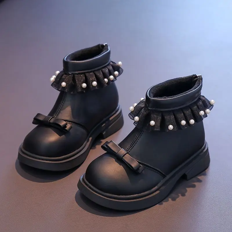 Girls Princess Ankle Boots 2026 Autumn Winter Soft Sole Warm Faux Fur Cold Weather Kids Short Boots Stylish Kids Boots