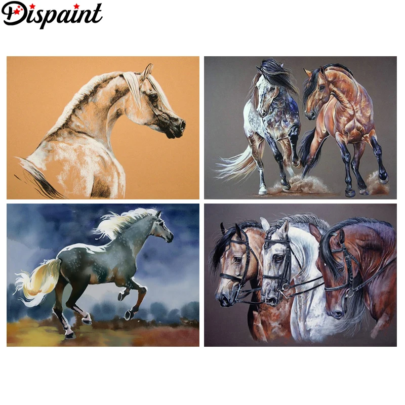 

Dispaint Full Square/Round Drill 5D DIY Diamond Painting "Animal horse landscape" 3D Embroidery Cross Stitch 5D Home Decor Gift