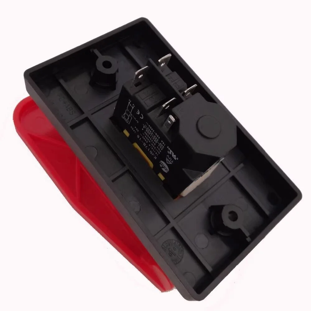 Off-On Red Cover Emergency Stop Push Button Switch 16A Power-Off/Undervoltage Protection Electromagnetic Start Switch