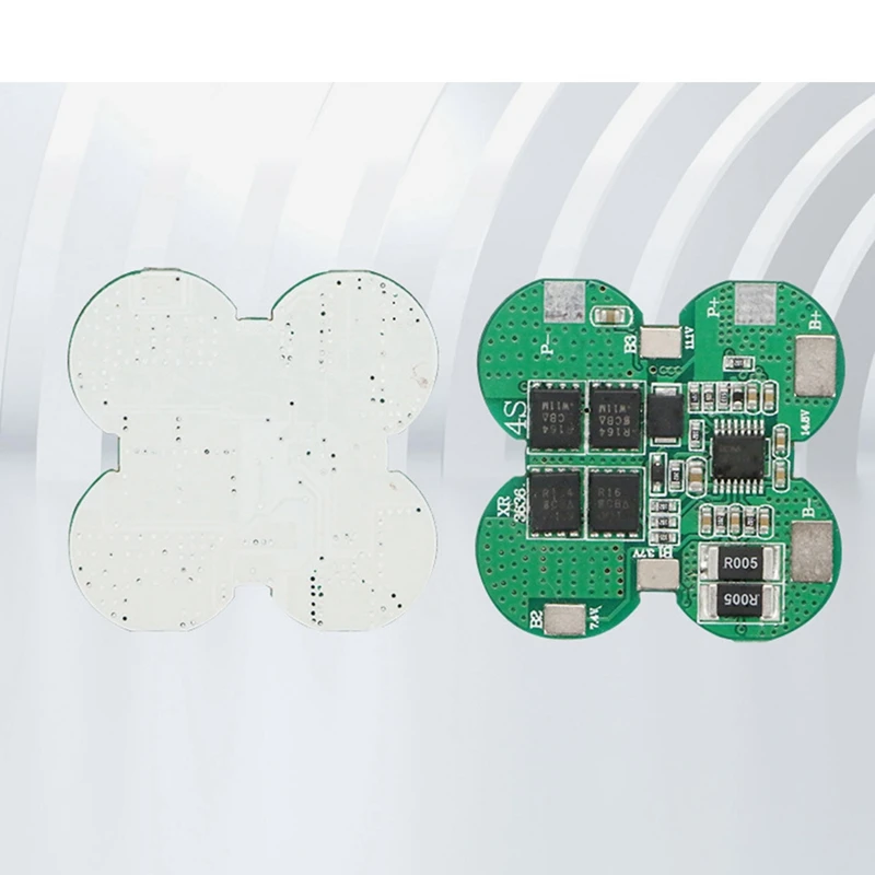 Placa da carga da bateria do lítio, forma da ameixa, porto comum, proteção da sobrecarga, BMS 4S, 15A, 14.8V, 18650, 5 PCes