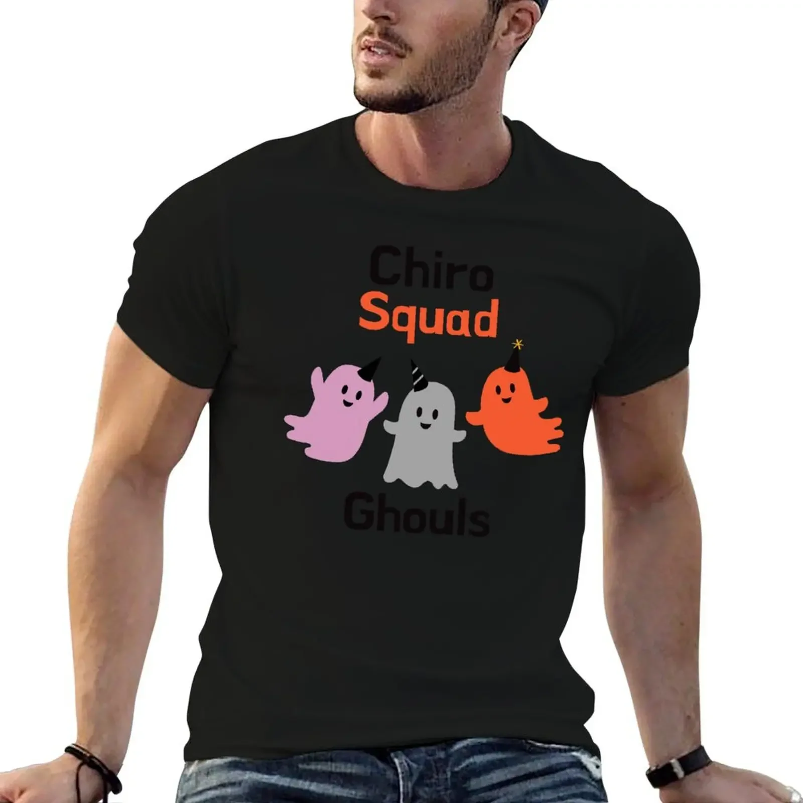 

Chiro Squad Ghouls funny Chiropractic Halloween T-Shirt blanks korean fashion graphics shirts graphic tee men