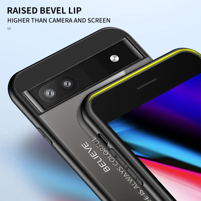 For Google Pixel 6 6A Case Tempered Glass Luxury Gradient Soft Silicone Frame Cover Phone Case For Google Pixel 6A 6 7A 7 Pro